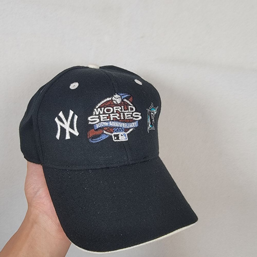 VTG 2003 NY Yankees Marlins World Series New Era Baseball Hat 100th Anniversary